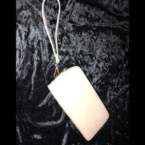 Beige wallet wristlet